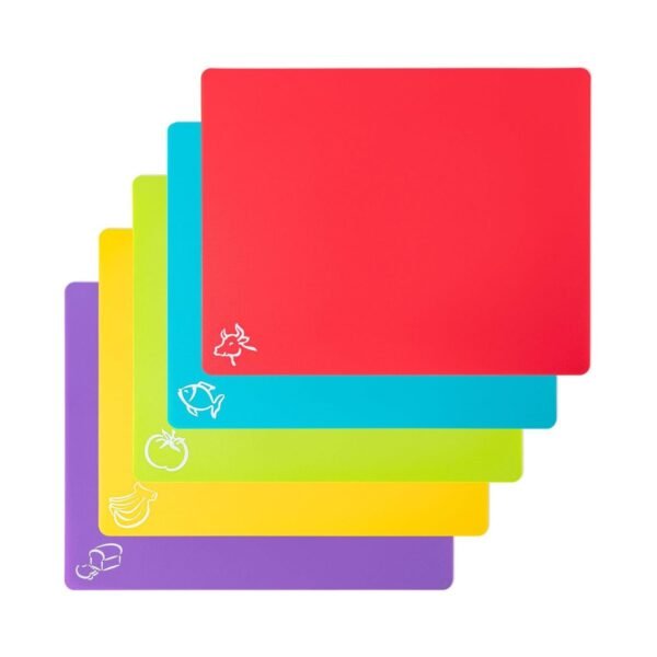 5 Pieces Flexible Plastic Cutting Board Mats