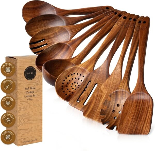 Teak Wooden Cookware Utensil Set